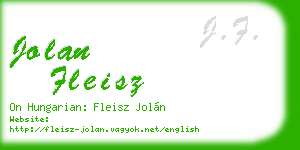 jolan fleisz business card