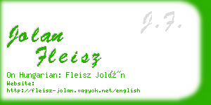 jolan fleisz business card